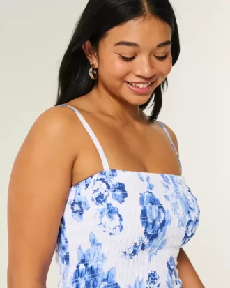 Strapless Smocked Bodice Mini Dress