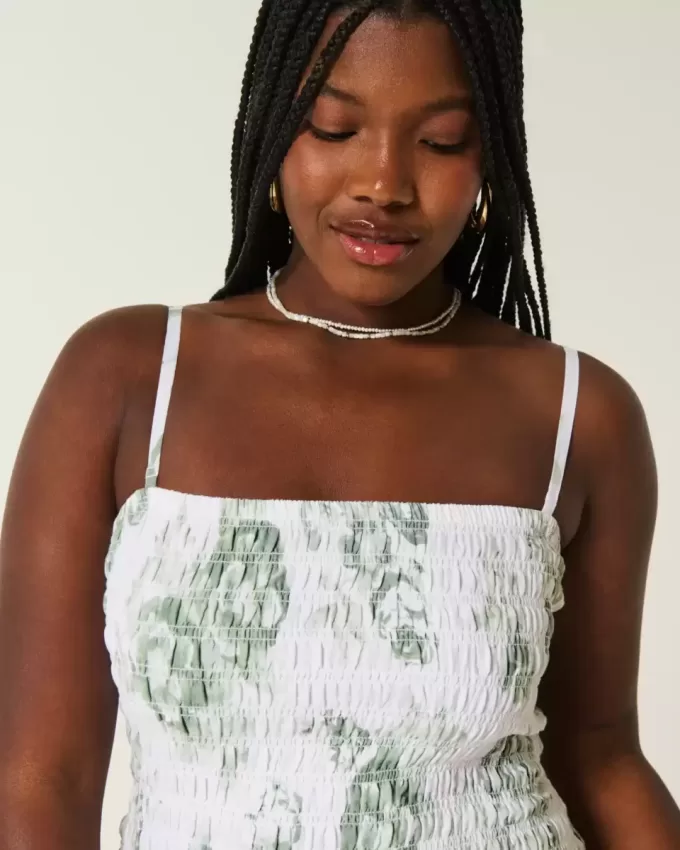 Strapless Smocked Bodice Mini Dress