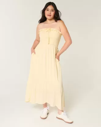 Strapless Smocked Maxi Dress