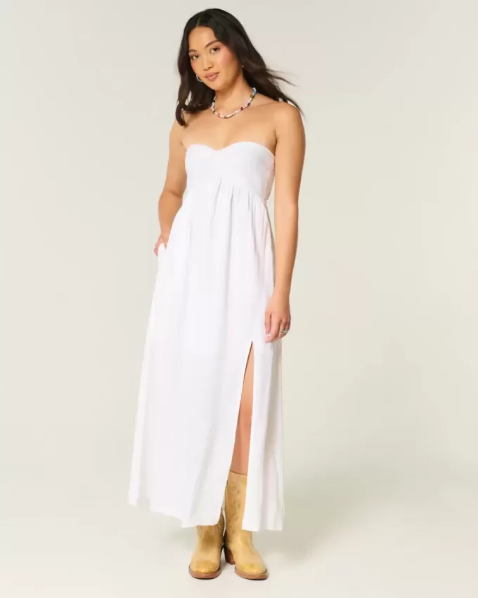 Strapless Twist Bust Maxi Dress
