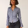 Stretch Poplin Button-Through Shirt