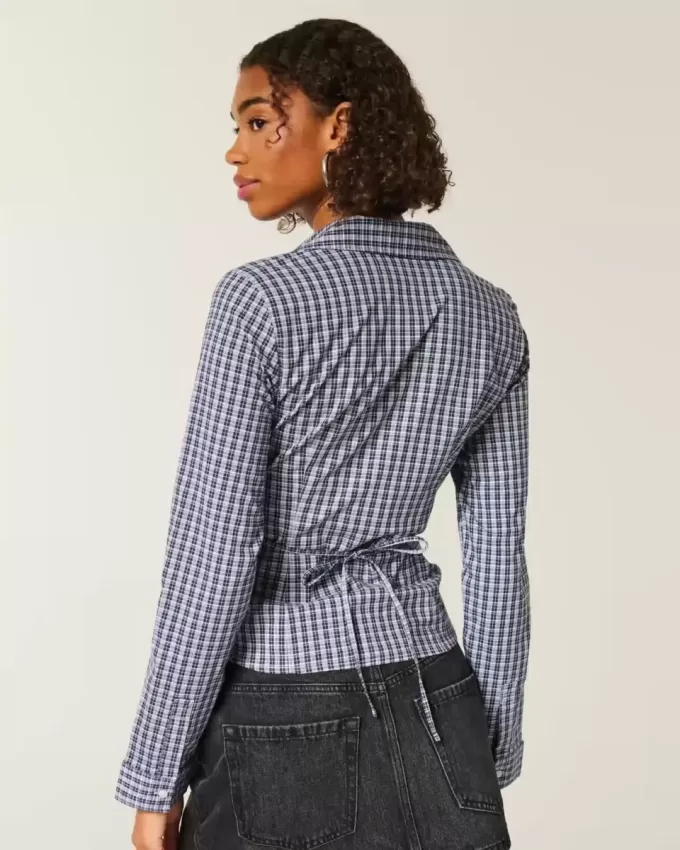 Stretch Poplin Button-Through Shirt