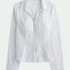 Stretch Poplin Button-Through Shirt