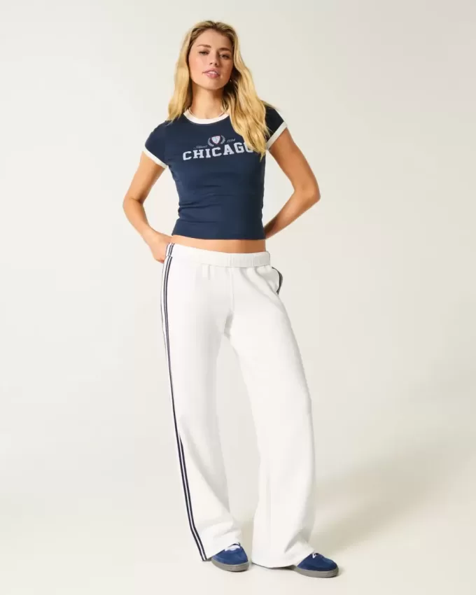 Striped Wide-Leg Sweatpants