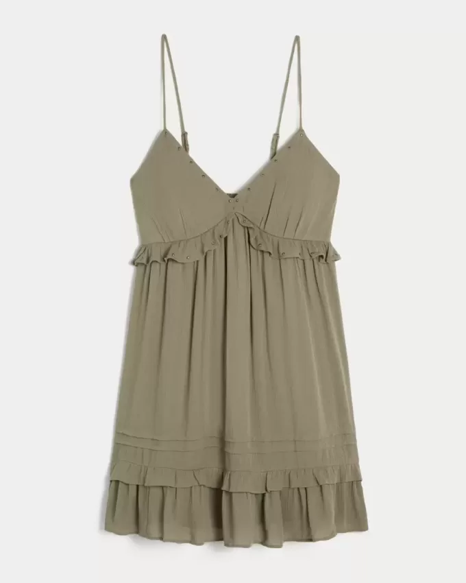 Studded Ruffle Mini Dress