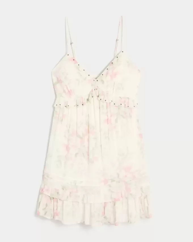 Studded Ruffle Mini Dress