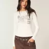 Studded SoHo Graphic Slash-Neck Top Studded SoHo Graphic Slash-Neck Top