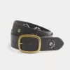 Sunburst Grommet Vegan Leather Belt