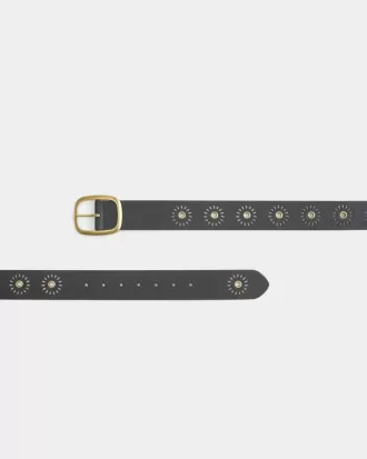 Sunburst Grommet Vegan Leather Belt