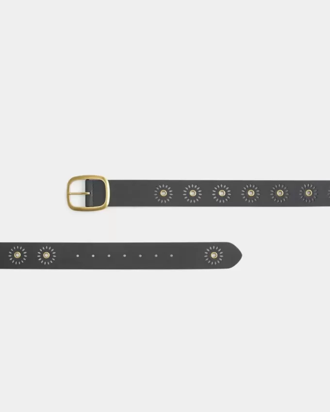 Sunburst Grommet Vegan Leather Belt
