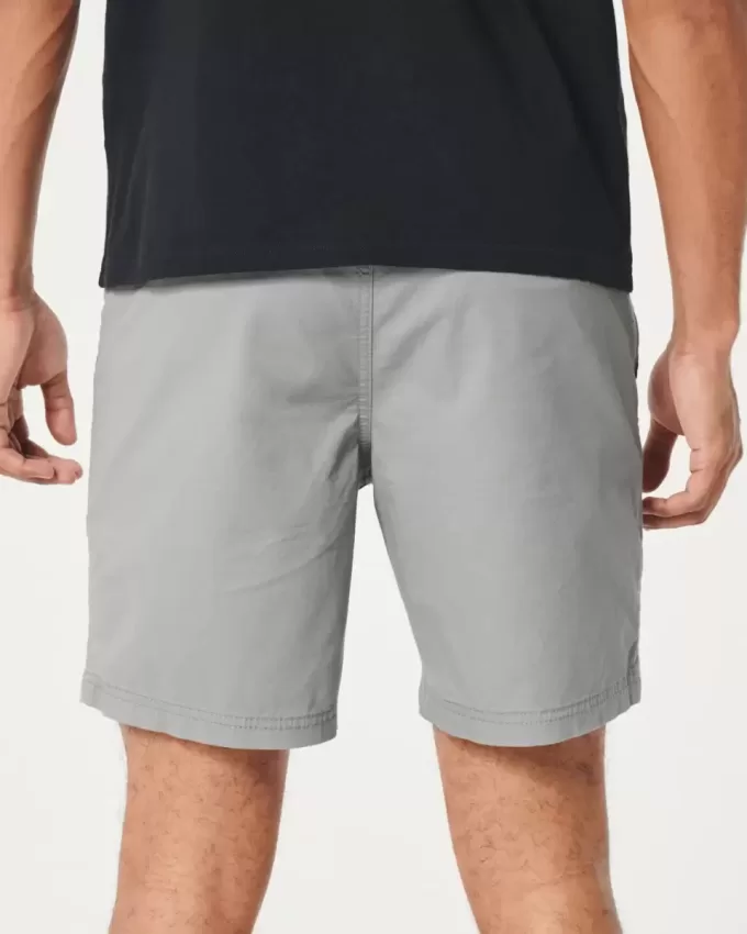 Twill Pull-On Shorts 7″