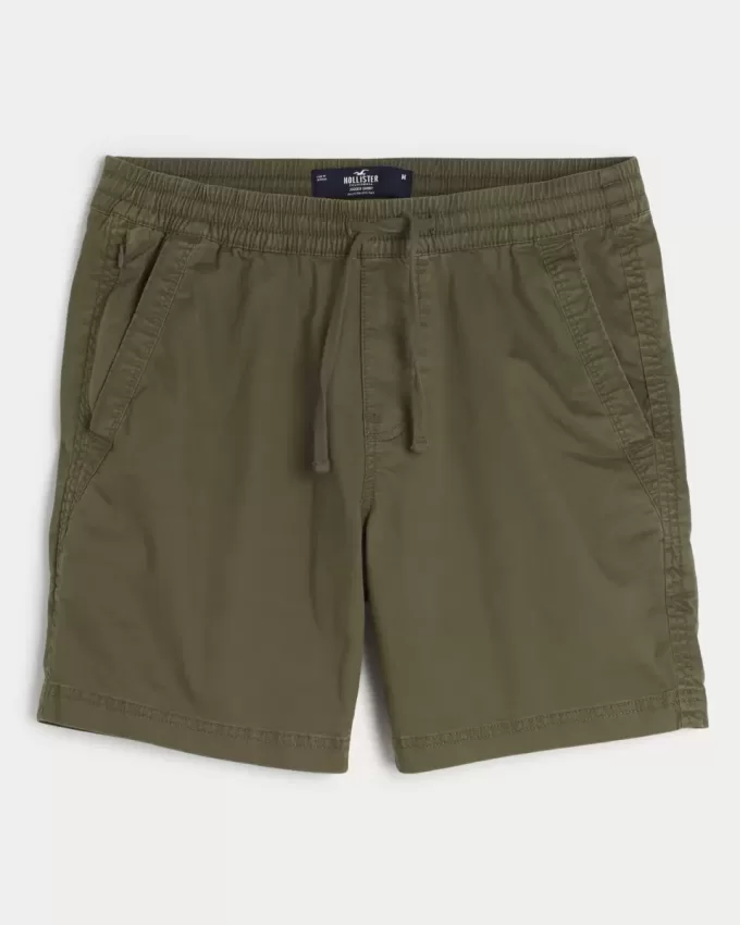 Twill Pull-On Shorts 7″