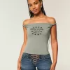 Twisted Off-the-Shoulder New York City Graphic Tee
