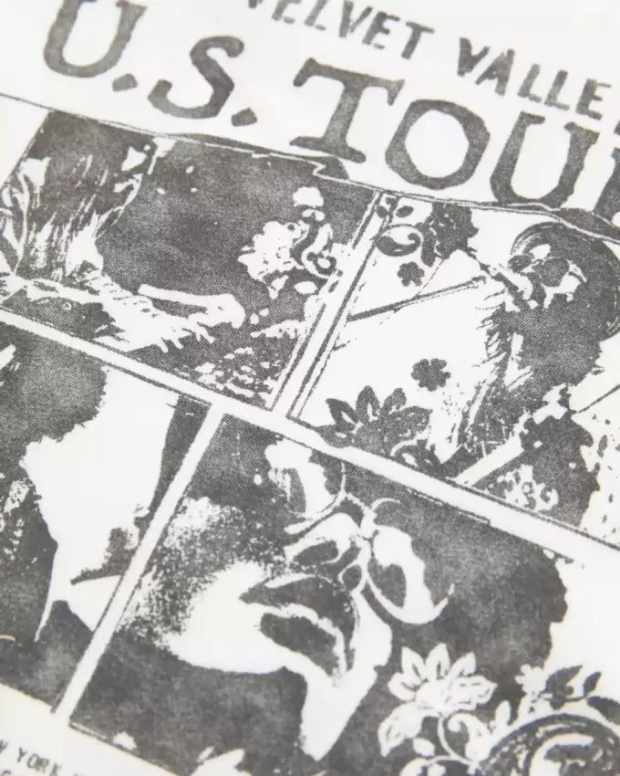 Twisted Off-the-Shoulder Velvet Valley Graphic Tee Twisted Off-the-Shoulder Velvet Valley Graphic Tee