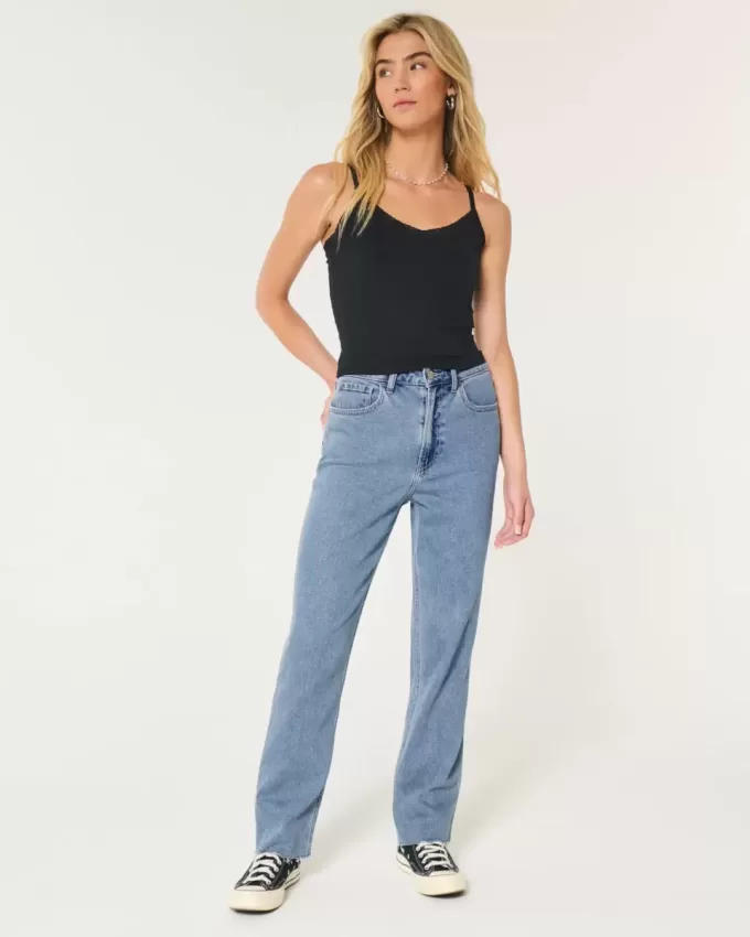 Ultra High-Rise Medium Wash 90s Straight Jeans