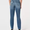 Ultra High-Rise Ripped Medium Wash Mom Jeans