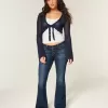 Ultra Low-Rise Dark Wash Flare Jeans