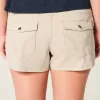 Ultra Low-Rise Khaki Twill Mini Shorts