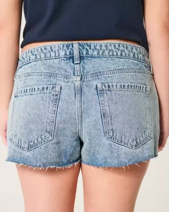 Ultra Low-Rise Light Wash Mini Denim Shorts