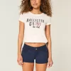 Ultra Low-Rise Navy Twill Mini Shorts