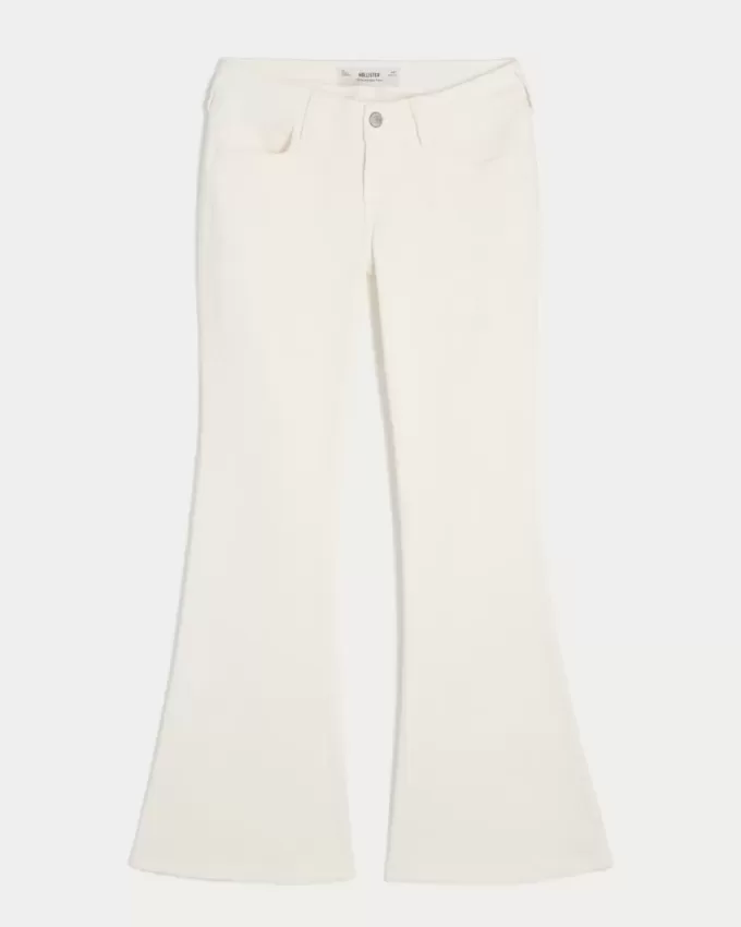 Ultra Low-Rise White Embroidered Pocket Flare Jeans Ultra Low-Rise White Embroidered Pocket Flare Jeans
