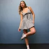 V-Neck Bubble Mini Dress