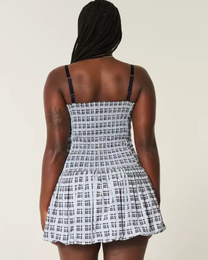 V-Neck Bubble Mini Dress