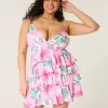 V-Neck Ruffled Tier Babydoll Mini Dress