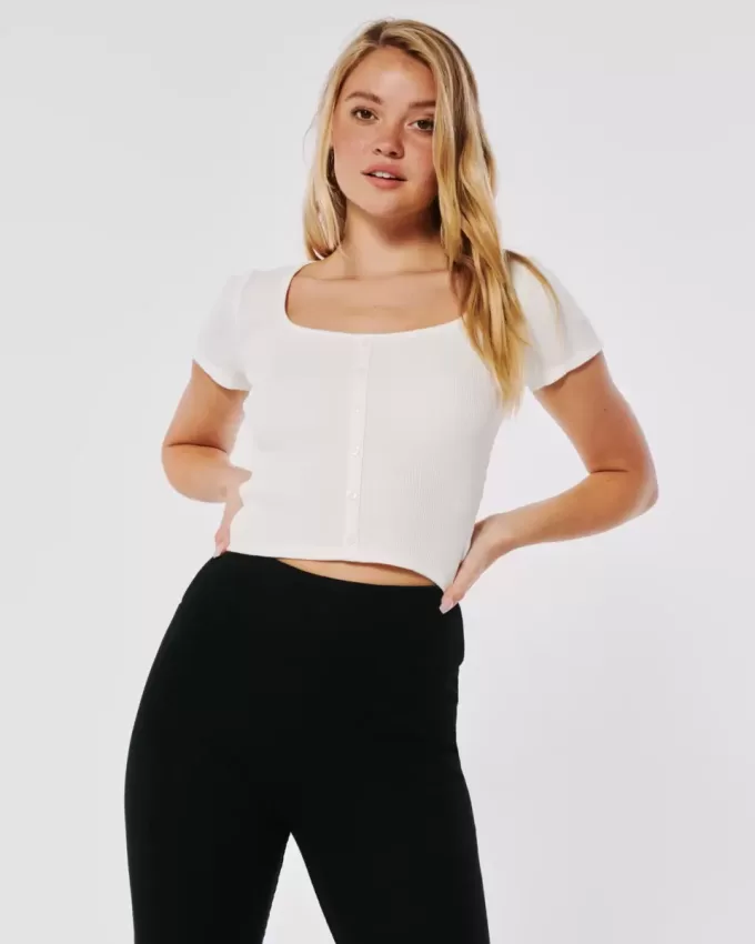 Waffle Button-Down Tee