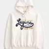 Waffle-Lined Laguna Graphic Surf Crew Graphic Hoodie