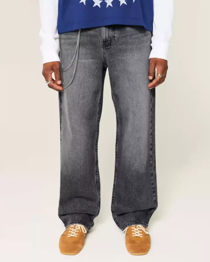 Washed Black Baggy Jeans