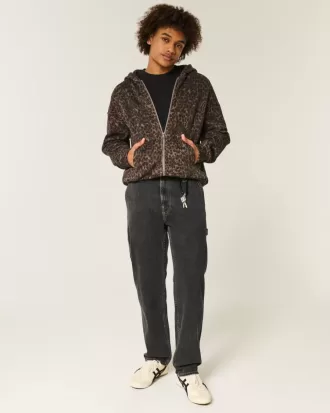 Washed Black Loose Painter Jeans