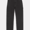Washed Black Loose Painter Jeans