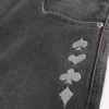 Washed Black Playing Card Joker Graphic Skater Baggy Jeans