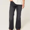 Washed Black Relaxed Bootcut Jeans
