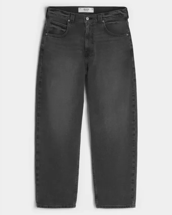 Washed Black Skater Baggy Jeans