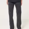 Washed Black Slim Straight Jeans