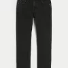 Washed Black Slim Straight Jeans