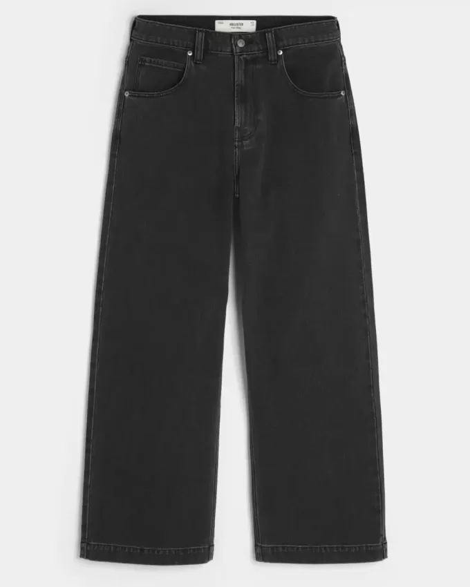 Washed Black Star Graphic Super Baggy Jeans