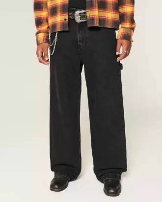 Washed Black Super Baggy Painter Jeans
