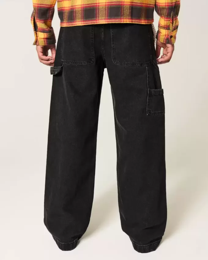 Washed Black Super Baggy Painter Jeans