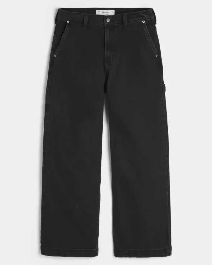 Washed Black Super Baggy Painter Jeans