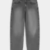 Washed Gray Skater Baggy Jeans